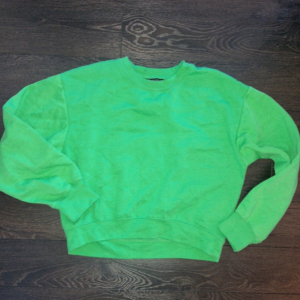 Green cropped sweat shirt - Picture 5 of 9